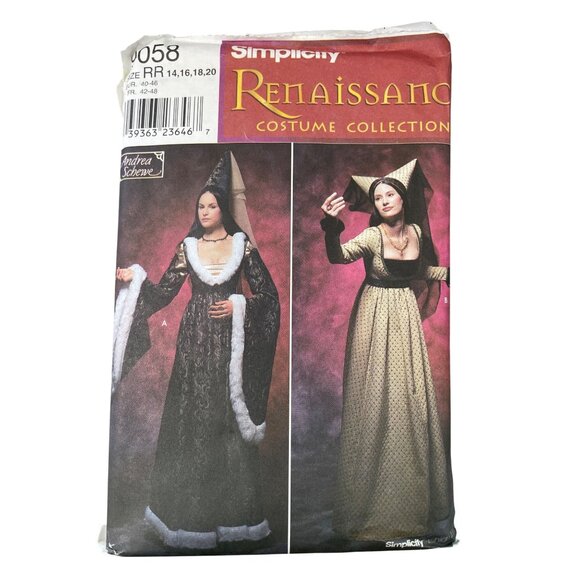 Simplicity Renaissance Costume Collection RR Sizes 14-20 Sewing Pattern 9058 NEW - Picture 1 of 6